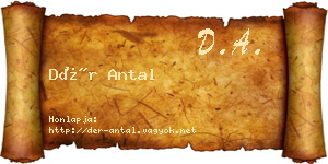 Dér Antal névjegykártya