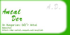 antal der business card